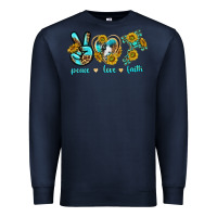 Navy peace love faith Premium Sweatshirt - texasbilliewilder