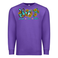 Purple peace love faith Premium Sweatshirt - texasbilliewilder