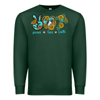 Sports Green peace love faith Premium Sweatshirt - texasbilliewilder