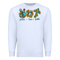 White peace love faith Premium Sweatshirt - texasbilliewilder