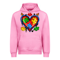 Fuchsia Pink autism heart Urban Hoodie - Artiststas