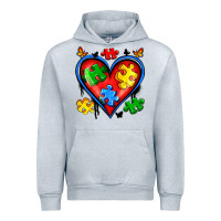 Heather Grey autism heart Urban Hoodie - Artiststas