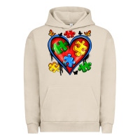 Pigment French Oak autism heart Urban Hoodie - Artiststas