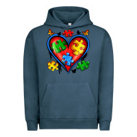 Pigment Midnight Navy autism heart Urban Hoodie - Artiststas