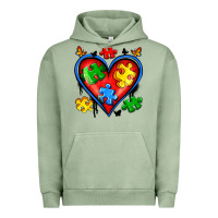 Pigment Oil Green autism heart Urban Hoodie - Artiststas