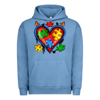 Pigment Pebble Blue autism heart Urban Hoodie - Artiststas
