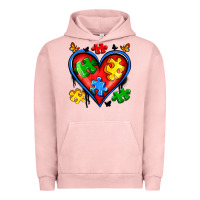 Pigment Salmon autism heart Urban Hoodie - Artiststas