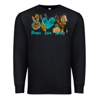 Black peace love horses tbw Premium Sweatshirt - texasbilliewilder