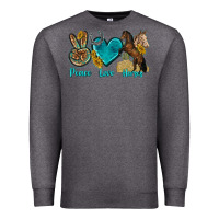 Charcoal Heather peace love horses tbw Premium Sweatshirt - texasbilliewilder