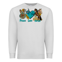Dove Grey peace love horses tbw Premium Sweatshirt - texasbilliewilder