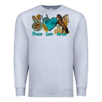 Heather Grey peace love horses tbw Premium Sweatshirt - texasbilliewilder