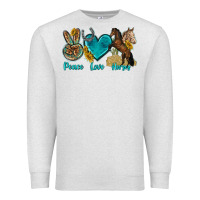 Oatmeal Heather peace love horses tbw Premium Sweatshirt - texasbilliewilder