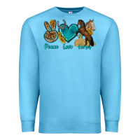 Ocean Blue peace love horses tbw Premium Sweatshirt - texasbilliewilder