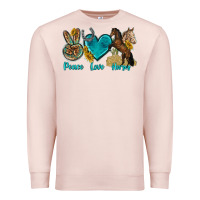 Pale Pink peace love horses tbw Premium Sweatshirt - texasbilliewilder