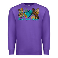 Purple peace love horses tbw Premium Sweatshirt - texasbilliewilder