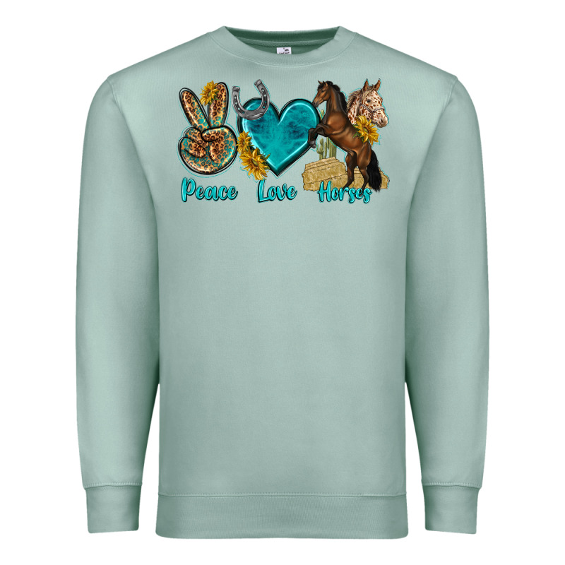Peace Love Horses Tbw Premium Sweatshirt by texasbilliewilder | Teevron