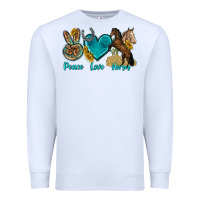 White peace love horses tbw Premium Sweatshirt - texasbilliewilder