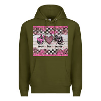Army Green peace love racing Premium Hoodie - JahusDesignShop