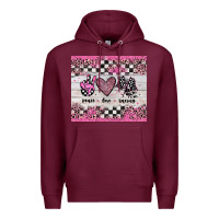 Burgundy peace love racing Premium Hoodie - JahusDesignShop