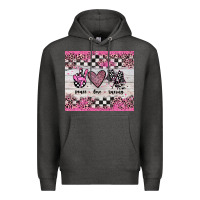 Charcoal Heather peace love racing Premium Hoodie - JahusDesignShop