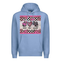 Colony Blue peace love racing Premium Hoodie - JahusDesignShop