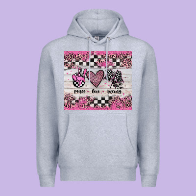 Peace Love Racing Premium Hoodie Designed By Jahusdesignshop