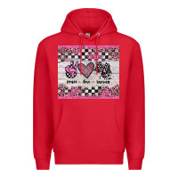 Red peace love racing Premium Hoodie - JahusDesignShop