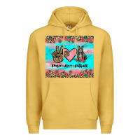 Antique Gold peace love pitbull Premium Hoodie - JahusDesignShop