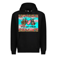 Black peace love pitbull Premium Hoodie - JahusDesignShop