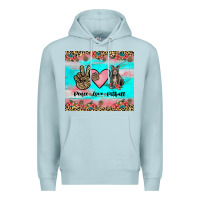 Blue Mist peace love pitbull Premium Hoodie - JahusDesignShop