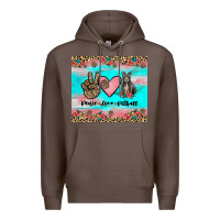 Coffee peace love pitbull Premium Hoodie - JahusDesignShop