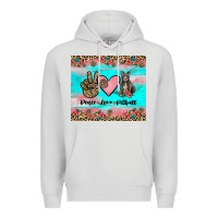 Dove Grey peace love pitbull Premium Hoodie - JahusDesignShop
