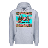 Heather Grey peace love pitbull Premium Hoodie - JahusDesignShop