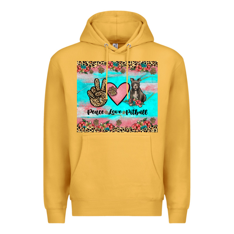 Peace Love Pitbull Premium Hoodie by JahusDesignShop | Teevron