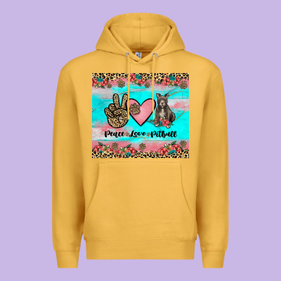 Peace Love Pitbull Premium Hoodie Designed By Jahusdesignshop