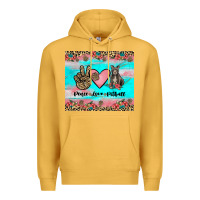 Mustard peace love pitbull Premium Hoodie - JahusDesignShop