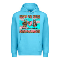 Ocean Blue peace love pitbull Premium Hoodie - JahusDesignShop