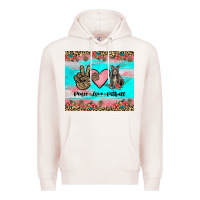 Pale Pink peace love pitbull Premium Hoodie - JahusDesignShop