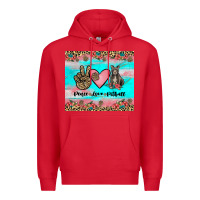 Red peace love pitbull Premium Hoodie - JahusDesignShop