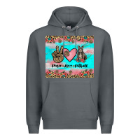 Rock peace love pitbull Premium Hoodie - JahusDesignShop