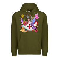 Army Green nurse  summer Premium Hoodie - AdoDesignShop