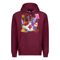 Burgundy nurse  summer Premium Hoodie - AdoDesignShop