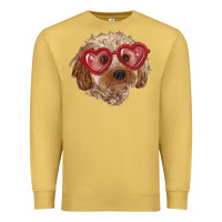 Antique Gold toy poodle with love glasses Premium Sweatshirt - RanaPortraitStore