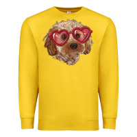 Lemon toy poodle with love glasses Premium Sweatshirt - RanaPortraitStore