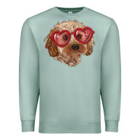 Seafoam toy poodle with love glasses Premium Sweatshirt - RanaPortraitStore