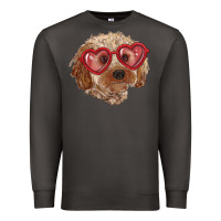 Toy Poodle With Love Glasses Premium Sweatshirt | Teevron