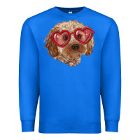 True Royal toy poodle with love glasses Premium Sweatshirt - RanaPortraitStore