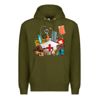Army Green nurse  summer Premium Hoodie - AdoDesignShop