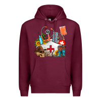 Burgundy nurse  summer Premium Hoodie - AdoDesignShop