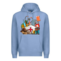 Colony Blue nurse  summer Premium Hoodie - AdoDesignShop